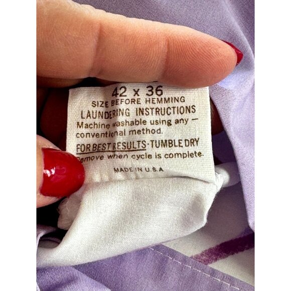 Vintage 70s pillowcases, purple lavender swirl pattern, pair casings, Dan River - Picture 8 of 10